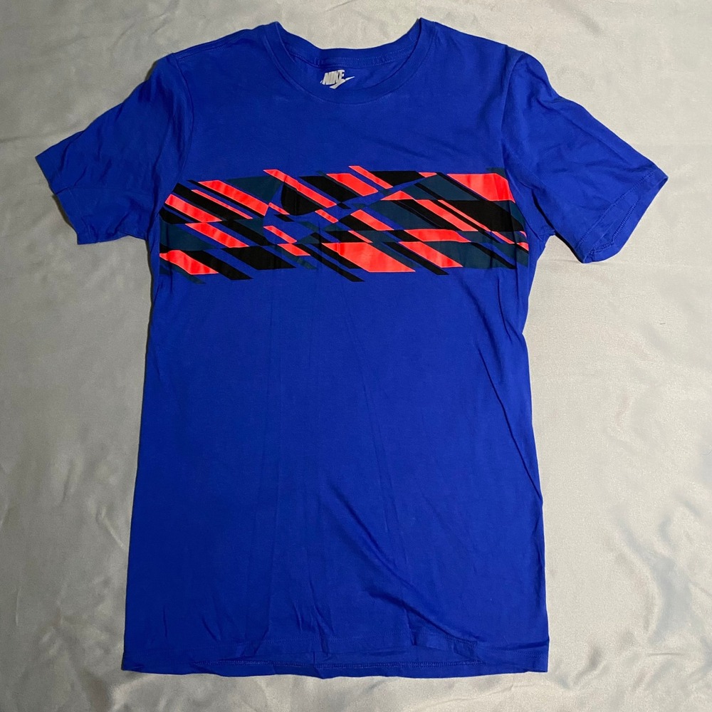 Nike Regular Fit Blue Graphic T Shirt Mens Small Short Sleeve Casual